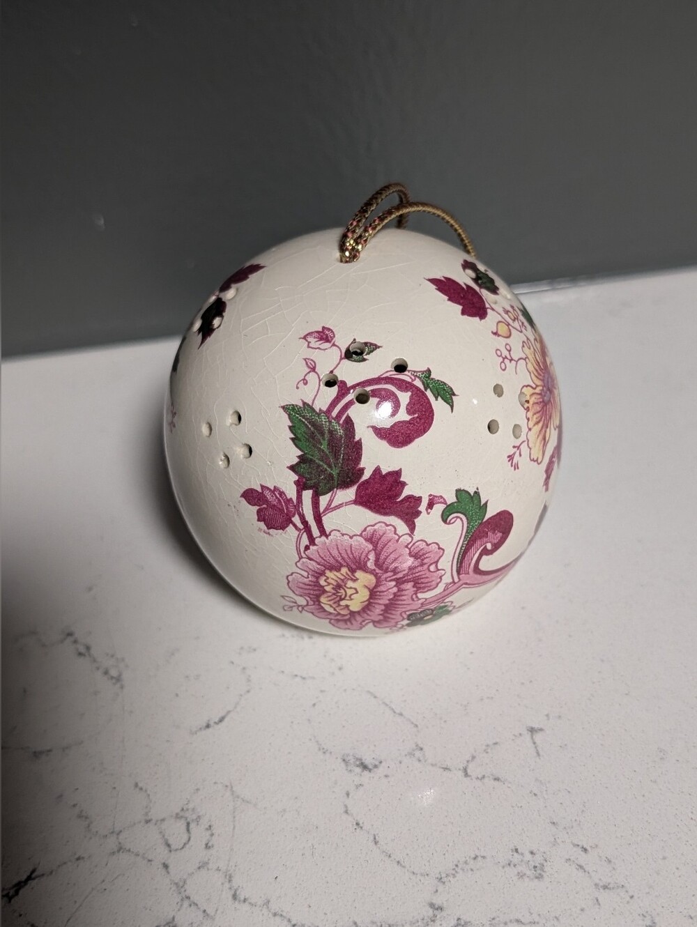 Vintage Potpourri Hanging Ornament, Floral Scentomander by Andre Richard